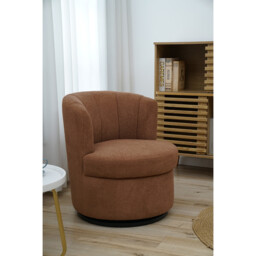 Halle Brown Swivel Accent Chair - Size: Single - Wilko - thumbnail 6
