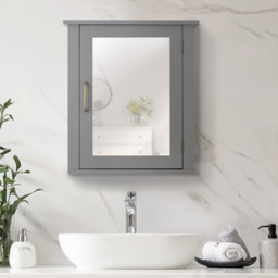 Teamson Home Mercer Grey Wooden Mid Century Medicine Cabinet - Size: 52.7 x 15.2 x 45.7cm - Wilko - thumbnail 7