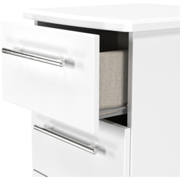 Crowndale Sherwood 4 Drawer Porcelain Matt Bedside Cabinet - White - Wilko - thumbnail 7
