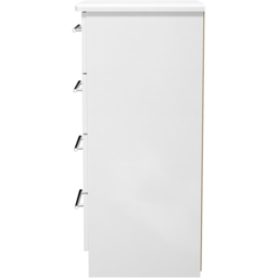 Crowndale Sherwood 4 Drawer Porcelain Matt Bedside Cabinet - White - Wilko - thumbnail 4