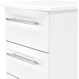 Crowndale Sherwood 4 Drawer Porcelain Matt Bedside Cabinet - White - Wilko - thumbnail 6