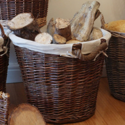 JVL Medium Dark Willow Log Basket with Liner and Rope Handles - Size: 50 x 40 x 1cm - Brown - JVL Homewares - Wilko - thumbnail 3