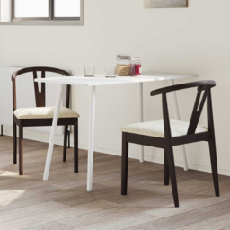 vidaXL Set of 2 Light Brown Rubberwood Dining Chairs - Wilko - thumbnail 1