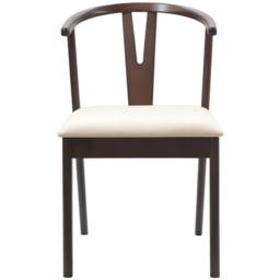vidaXL Set of 2 Light Brown Rubberwood Dining Chairs - Wilko - thumbnail 4