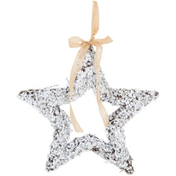 Frosted Wreath - Natural & White - Wilko