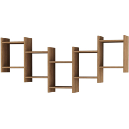 Decortie Bat Oak Modern Floating Shelf - Size: 64 x 151 x 20cm - Cream - Wilko - thumbnail 3