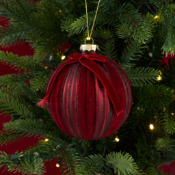Glitter Flocked Bow Bauble - Sleigh Bells Ring - Wilko - thumbnail 4