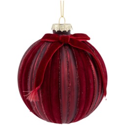 Glitter Flocked Bow Bauble - Sleigh Bells Ring - Wilko - thumbnail 3