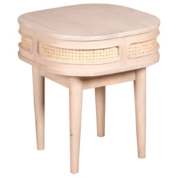 Brooklyn Valencia Cane and Mango Wood Bedside Table - Size: Single Drawer - Brown - Wilko - thumbnail 3