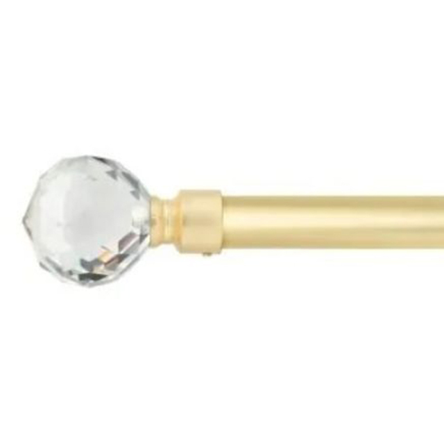 New Edge Blinds Cristalla 160-300cm Extendable Gold Eyelet Metal Curtain Pole Set - Wilko - image 1