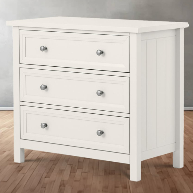 Julian Bowen Maine 3 Drawer Surf White Wide Chest of Drawers - Wilko - image 1
