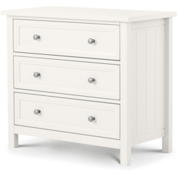 Julian Bowen Maine 3 Drawer Surf White Wide Chest of Drawers - Wilko - thumbnail 3