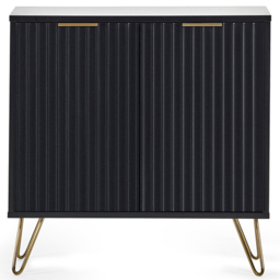 Julian Bowen Murano 2 Door Matt Black Compact Sideboard - Size: 30 x 80 x 80cm - Wilko - thumbnail 4