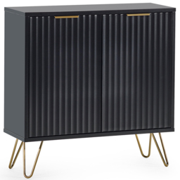 Julian Bowen Murano 2 Door Matt Black Compact Sideboard - Size: 30 x 80 x 80cm - Wilko - thumbnail 3