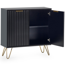 Julian Bowen Murano 2 Door Matt Black Compact Sideboard - Size: 30 x 80 x 80cm - Wilko - thumbnail 5