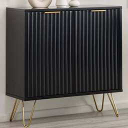 Julian Bowen Murano 2 Door Matt Black Compact Sideboard - Size: 30 x 80 x 80cm - Wilko - thumbnail 1