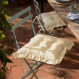 Wylder Millie Yellow Ruffle Seat Pad 40 x 40cm 2 Pack - Wilko - thumbnail 3