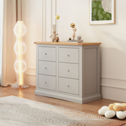 Cabinet Bits Loreo 6 Drawer Grey Chrome Knob Chest of Drawers - Wilko - thumbnail 6