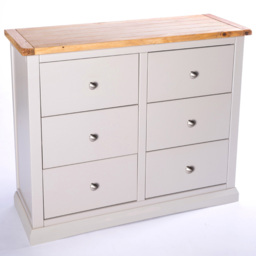 Cabinet Bits Loreo 6 Drawer Grey Chrome Knob Chest of Drawers - Wilko - thumbnail 5