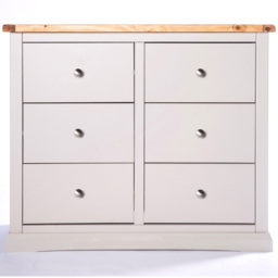 Cabinet Bits Loreo 6 Drawer Grey Chrome Knob Chest of Drawers - Wilko - thumbnail 3