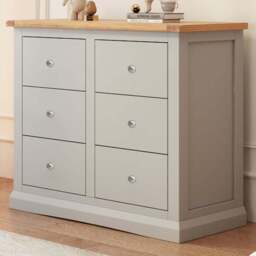 Cabinet Bits Loreo 6 Drawer Grey Chrome Knob Chest of Drawers - Wilko - thumbnail 1