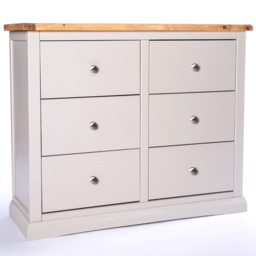 Cabinet Bits Loreo 6 Drawer Grey Chrome Knob Chest of Drawers - Wilko - thumbnail 4