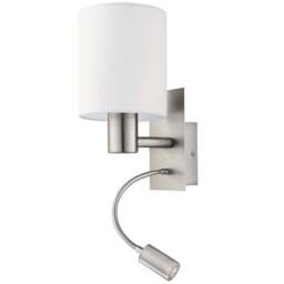 EGLO Pasteri White Wall and Reading Light - Size: 15.0 x 19.5 x 38.0cm - Wilko - thumbnail 1