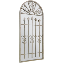 MirrorOutlet Somerley Stone Gothic Arched Garden Mirror 140 x 65cm - Size: 140 x 65 x 3cm - Grey - Wilko - thumbnail 1