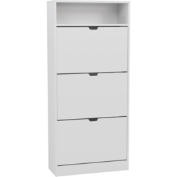 Vida Designs 3 Drawer Single Shelf White Shoe Cabinet - Size: 132 x 60 x 24cm - Wilko - thumbnail 3