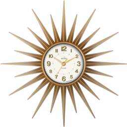 Acctim Stella Sprayed Gold Starburst Wall Clock 44cm - Size: 5 x 44 x 44cm - Wilko - thumbnail 1