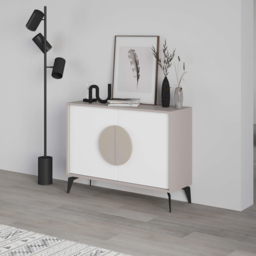 Decortie Gora 2 Door White and Mocha Grey Sideboard - Size: 82 x 110 x 35.6cm - Multi - Wilko - thumbnail 6