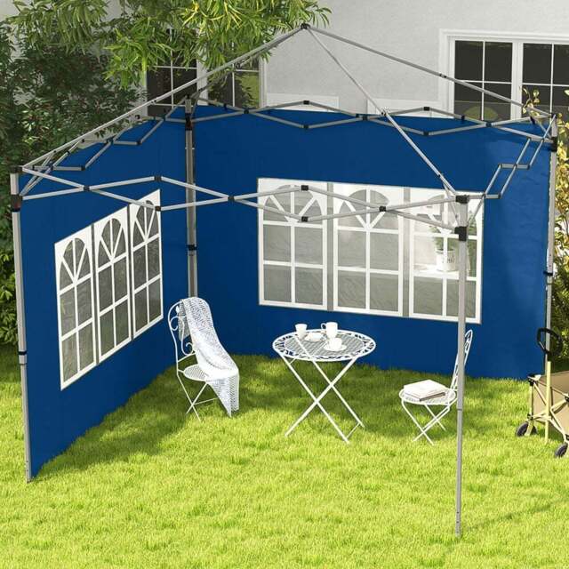 Outsunny 3 x 2m Blue Gazebo Side Panels - Size: 195 x 295 x 295cm - Wilko - image 1