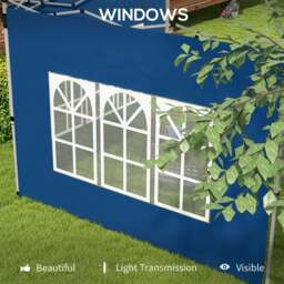 Outsunny 3 x 2m Blue Gazebo Side Panels - Size: 195 x 295 x 295cm - Wilko - thumbnail 7