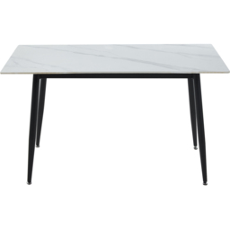 Seconique Fenton 6 Seater Dining Table White Marble Stone Effect - Wilko - thumbnail 7