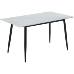 Seconique Fenton 6 Seater Dining Table White Marble Stone Effect - Wilko - thumbnail 3