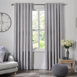 Divante Chatsworth Grey Thermal Lined Eyelet Curtains 183 x 168cm - Size: W 183 x D 168cm - Wilko - thumbnail 1
