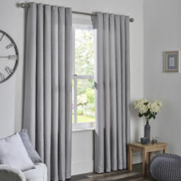 Divante Chatsworth Grey Thermal Lined Eyelet Curtains 183 x 168cm - Size: W 183 x D 168cm - Wilko - thumbnail 3