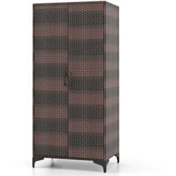 Costway 4 Storage Cube Brown Rattan Wardrobe Armoire Closet - Size: 2 Door - Wilko - thumbnail 3