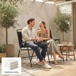 Outsunny Cream White Seat Cushion with Machine Washable Cover 46 x 42cm 6 Pack - Size: 7 x 46 x 42cm - Wilko - thumbnail 4
