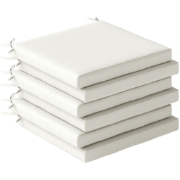 Outsunny Cream White Seat Cushion with Machine Washable Cover 46 x 42cm 6 Pack - Size: 7 x 46 x 42cm - Wilko - thumbnail 1