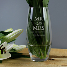 Personalised Memento Personalised Mr and Mrs Bullet Vase - Size: 1.0 x 2.4 x 1.0cm - Clear - Wilko - thumbnail 3