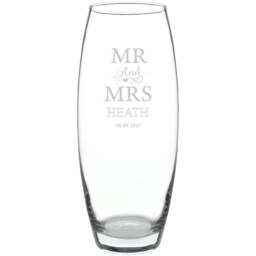 Personalised Memento Personalised Mr and Mrs Bullet Vase - Size: 1.0 x 2.4 x 1.0cm - Clear - Wilko - thumbnail 1