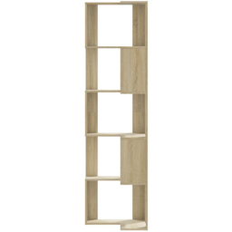 vidaXL 10 Shelf Sonoma Oak Corner Bookcase - Size: 179 x 50 x 50cm - Brown - Wilko - thumbnail 4