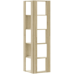 vidaXL 10 Shelf Sonoma Oak Corner Bookcase - Size: 179 x 50 x 50cm - Brown - Wilko - thumbnail 6