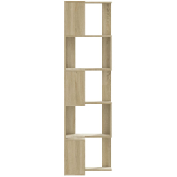 vidaXL 10 Shelf Sonoma Oak Corner Bookcase - Size: 179 x 50 x 50cm - Brown - Wilko - thumbnail 5