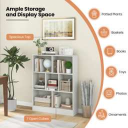Costway 7 Cube White Bookshelf - Size: 7 Shelf - Wilko - thumbnail 6