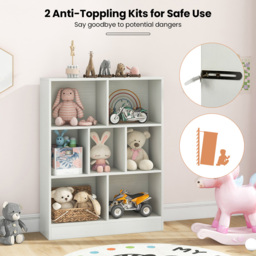 Costway 7 Cube White Bookshelf - Size: 7 Shelf - Wilko - thumbnail 7