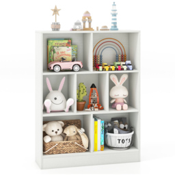 Costway 7 Cube White Bookshelf - Size: 7 Shelf - Wilko - thumbnail 4
