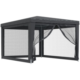 vidaXL 3 x 4m Anthracite Party Tent with 4 Mesh Sidewalls - Grey - Wilko - thumbnail 3