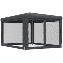 vidaXL 3 x 4m Anthracite Party Tent with 4 Mesh Sidewalls - Grey - Wilko - thumbnail 6